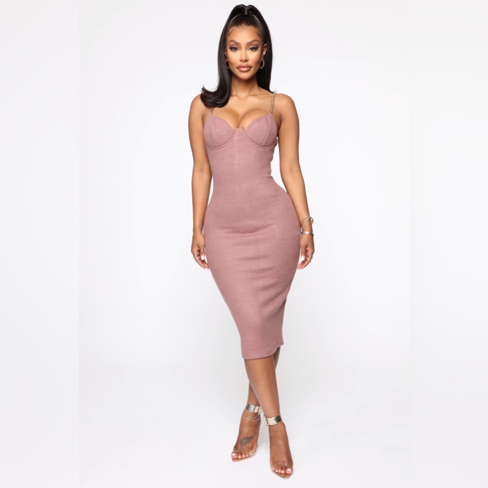 Plum midi dress